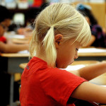 child studying